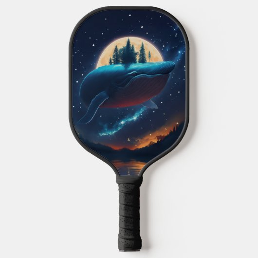 Raquette De Pickleball Flying Humpback Baleine Lune Mer Lumière Forêts St (Recto)