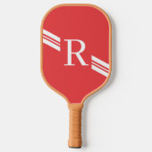 Raquette De Pickleball Foi Monogramme initial Flore rouge (Verso)