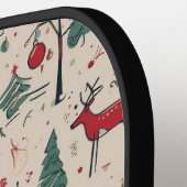 Raquette De Pickleball Folk Art Primitive Christmas Pickleball Paddle (Détail gauche)