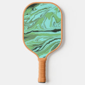 Raquette De Pickleball Fond Abstrait Marbré avec Vagues (Verso)