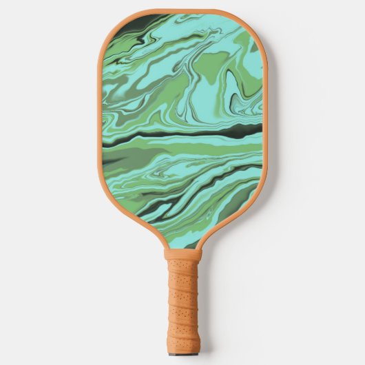 Raquette De Pickleball Fond Abstrait Marbré avec Vagues (Recto)