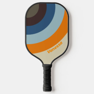 Raquette De Pickleball Fondue au Butternut Cercle Rayure avec Nom