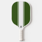 Raquette De Pickleball Forêt Vert mince Blanc Verticale Stripes de course (Recto)