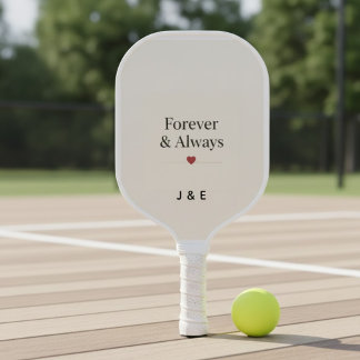 Raquette De Pickleball Forever & Always Custom Initials Romantic Pickleba