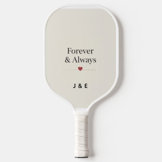 Raquette De Pickleball Forever & Always Custom Initials Romantic Pickleba (Recto)