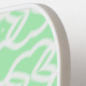 Raquette De Pickleball Formes abstraites blanches sur vert (Détail gauche)