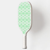 Raquette De Pickleball Formes abstraites blanches sur vert (Gauche)
