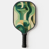 Raquette De Pickleball Formes courbes vertes et beiges (Verso)