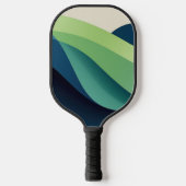 Raquette De Pickleball Formes ondulées vertes et bleues (Recto)