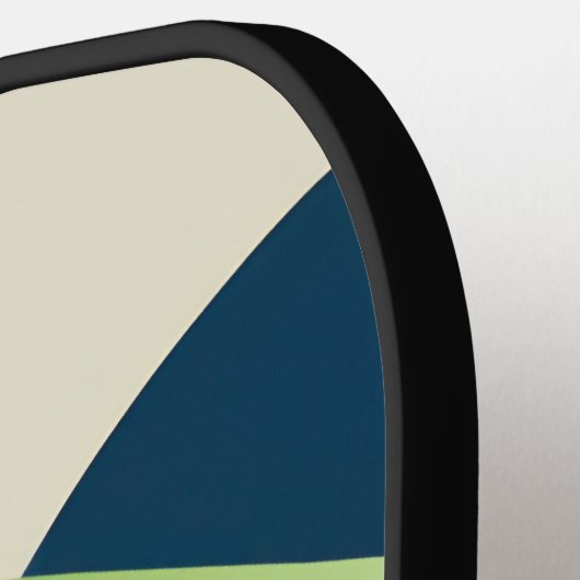 Raquette De Pickleball Formes ondulées vertes et bleues (Détail gauche)