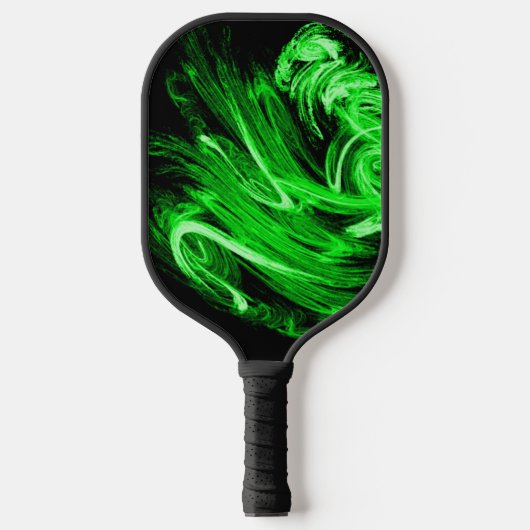 Raquette De Pickleball Fractale de fumée verte (Recto)