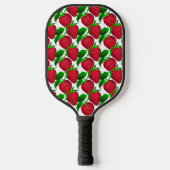 Raquette De Pickleball Fraises sur Motif Arrière - plan blanc (Recto)