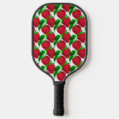 Raquette De Pickleball Fraises sur Motif Arrière - plan blanc (Verso)