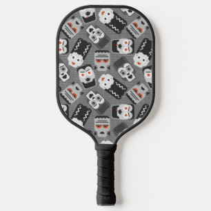 Raquette De Pickleball Frankenstein et amis éffrayants - noir, blanc et