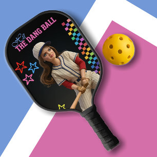Raquette De Pickleball Frappe donc cette balle drôle de visage de poupée