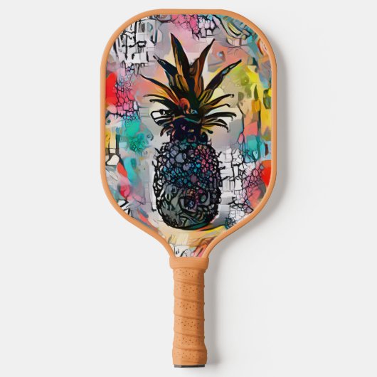 Raquette De Pickleball Fruit d'ananas Abstrait coloré (Recto)