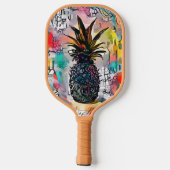 Raquette De Pickleball Fruit d'ananas Abstrait coloré (Verso)