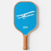 Raquette De Pickleball Fun Airplane Simple Monogrammed Blue Aviation (Verso)