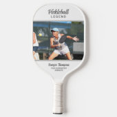 Raquette De Pickleball Fun Custom Text and Photo White Personnalisé (Verso)