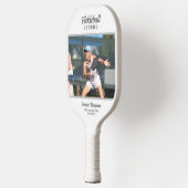 Raquette De Pickleball Fun Custom Text and Photo White Personnalisé (Gauche)