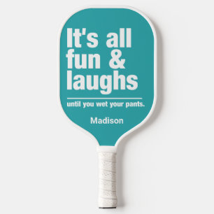 Raquette De Pickleball FUN & LAUGHS personnalisé nom et couleur Picklebal