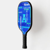 Raquette De Pickleball Fun Personnalisé et Monogramme Pickleball (Gauche)