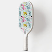 Raquette De Pickleball Fun Rainbow Chig Doodles Coeur Texte personnalisé (Gauche)