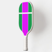 Raquette De Pickleball Fun Split Tropical Pink Vert Blanc Racing Stripes (Gauche)