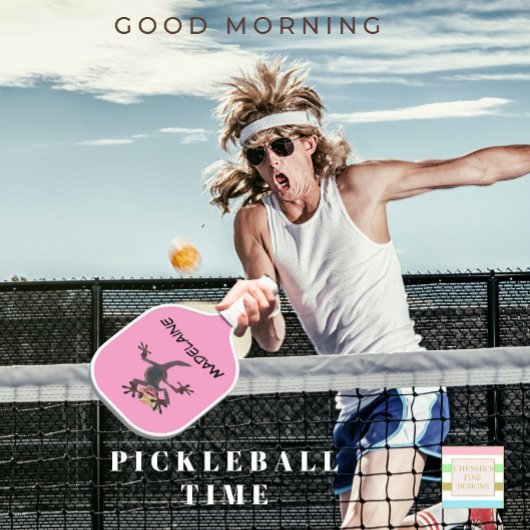 Raquette De Pickleball Fun Startled Gecko Rose