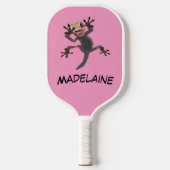 Raquette De Pickleball Fun Startled Gecko Rose (Recto)
