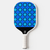 Raquette De Pickleball Fun Vivid Deux Tone Bleu Cercle Noir Motif Grille (Verso)