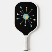 Raquette De Pickleball Funky Starburst Atomique Sur Noir Mid-Century Retr (Verso)