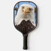 Raquette De Pickleball Funny Bald Eagle Visage Faune Photographie (Verso)