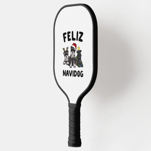 Raquette De Pickleball Funny Feliz Navidog amoureux des chiens de la mini (Gauche)
