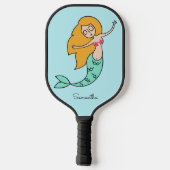 Raquette De Pickleball Funny Mermaid nom et couleur personnalisés (Verso)