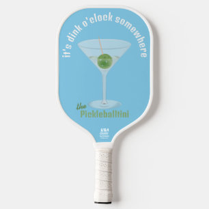 Raquette De Pickleball Funny Pickle Martini Dink O'Clock - Bleu
