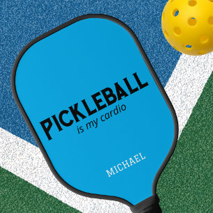 Raquette De Pickleball Funny Pickleball est mon cardio Bleu Personnalisé
