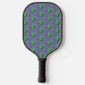 Raquette De Pickleball Funny Pickleman vert sur Arrière - plan pourpre (Verso)