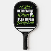 Raquette De Pickleball Funny Retraite Monogramme noir et vert (Verso)