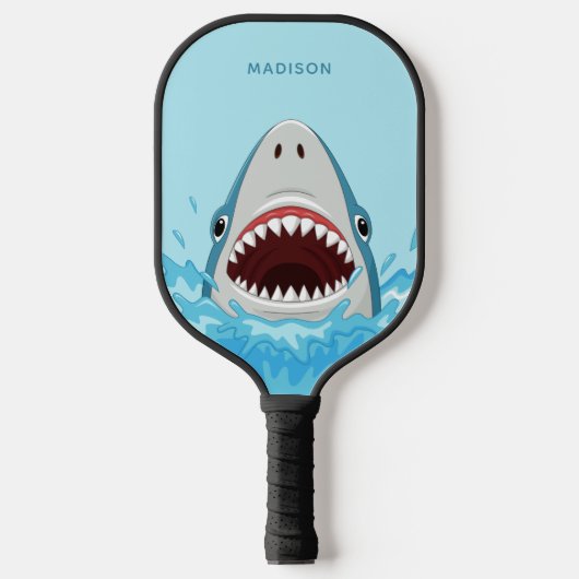 Raquette De Pickleball Funny Shark nom personnalisé (Recto)
