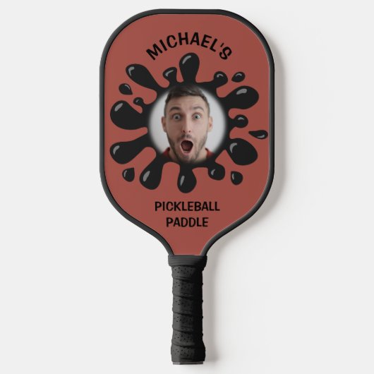 Raquette De Pickleball Funny Splatish Squish Black Goo Nom personnalisé P (Recto)