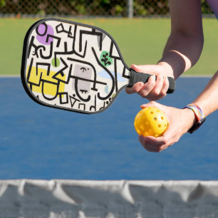 Raquette De Pickleball Fusion artistique Abstraite : La merveille cubiste