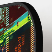 Raquette De Pickleball Geek couleur circuit imprimé électronique personna (Détail gauche)