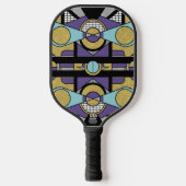 Raquette De Pickleball Geometric Gold Purple Art Deco Abstract Design (Recto)