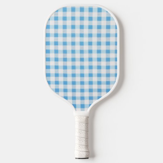 Raquette De Pickleball Gingham Bleu Bébé (Recto)