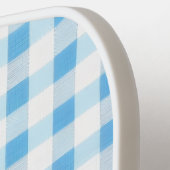 Raquette De Pickleball Gingham Bleu Bébé (Détail gauche)