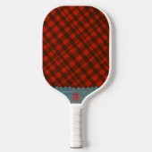 Raquette De Pickleball Gingham noir et rouge (Recto)