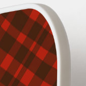 Raquette De Pickleball Gingham noir et rouge (Détail gauche)