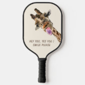 Raquette De Pickleball Girafe Tongue Out Jouer Pickleball Paddle Smile (Verso)