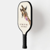 Raquette De Pickleball Girafe Tongue Out Jouer Pickleball Paddle Smile (Gauche)